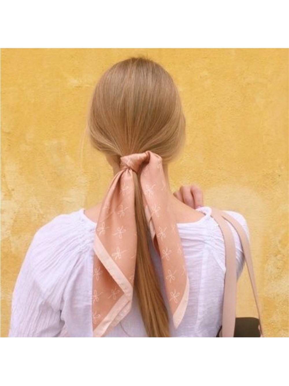 Gal Meets Glam Peach Bow Hair Scarf